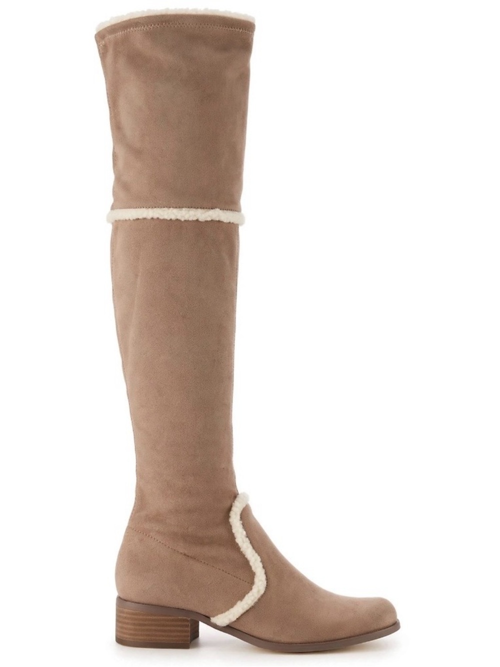 Charles by Charles David GUNTER Taupe Over-the-Knee Shearling-Trim Boots Sz.7.5